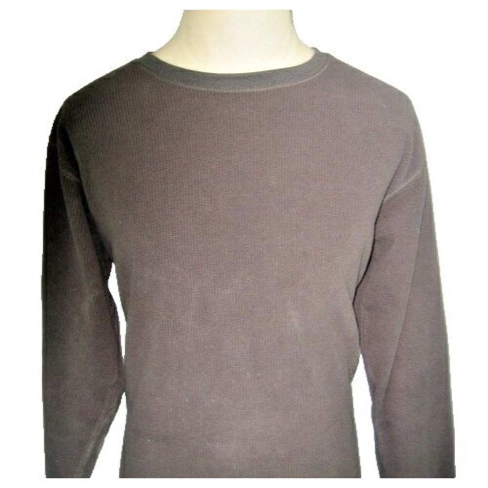 Mens Vintage Sportif 100% Polyester Gray Rib Knit Crewneck Pullover Sweater sz M